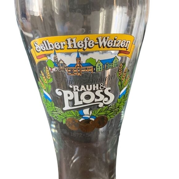 Vintage German Rauh & Ploss Pilsner Beer Glass Authentic Brew Experience Selber - Picture 7 of 13